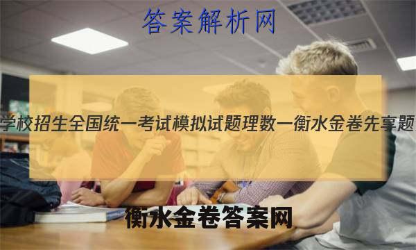 2023年普通高等学校招生全国统一考试模拟试题 理数一 衡水金卷 先享题 分科综合卷 答案