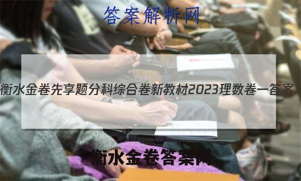 衡水金卷先享题分科综合卷 新教材2023理数卷一 答案