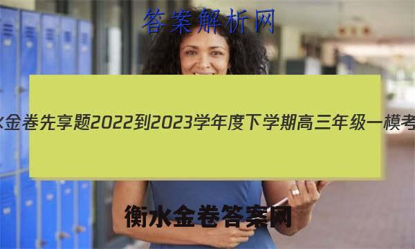 衡水金卷先享题 2022-2023学年度下学期高三年级一模考试(老高考)文综答案